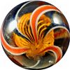 Image 6 : Marbles: Lot 19. Orange Latticinio Swirl. 1-9/16". NM+ 8.7