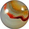 Image 1 : Marbles: Lot 45. Akro Agate Company. Blue/Carnelian Hybrid Oxblood. 5/8". Mint- 9.1