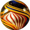 Image 2 : Marbles: Lot 81. Rolf Wald. Flag Marble. 1-1/8". Mint 9.9