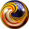 Image 4 : Marbles: Lot 81. Rolf Wald. Flag Marble. 1-1/8". Mint 9.9