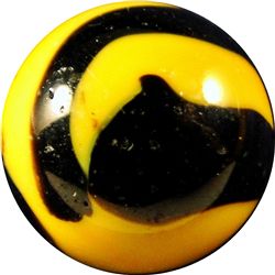 Marbles: Lot 124. Peltier Glass Company. NLR Bumblebee. 19/32". Mint 9.5