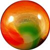 Image 1 : Marbles: Lot 125. Akro Agate Company. Red/Yellow Popeye Corkscrew. 19/32". Mint 9.9