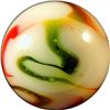 Image 2 : Marbles: Lot 129. Peltier Glass Company. NLR Christmas Tree. 5/8". Mint- 9.0