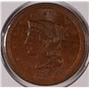 Image 1 : 1853 LARGE CENT, MS-64+ GLOSSY BROWN  AND BEAUTIFUL ORIGINAL COIN!!