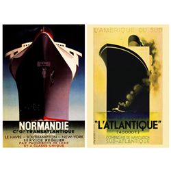 2 Ocean Liner Posters Normandie, L'Atlantique Cassandre