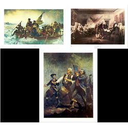 3 American History Art Prints George Washington 1776