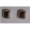 Image 1 : 3.540g Earring of Garnet and CZ Sterling Silver