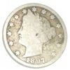Image 1 : 1897 *KEY DATE* LIBERTY "V" NICKEL RED BOOK VALUE IS $4.00+ *NICE EARLY VERY GOOD GRADE*!!