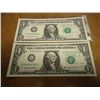 Image 1 : 2-2003-A $1 FRN'S LOW CONSECUTIVE SERIAL 'S (UNC)