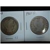 Image 1 : 1906-D & 07-D BARBER HALF DOLLARS