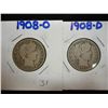 Image 1 : 1908-O & 08-D BARBER QUARTERS