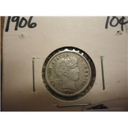 1906 BARBER DIME