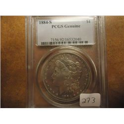 1884-S MORGAN SILVER DOLLAR PCGS GENUINE