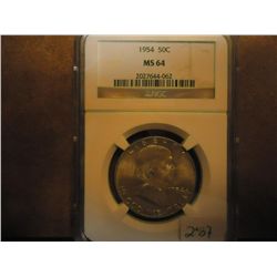 1954 FRANKLIN HALF DOLLAR NGC MS64