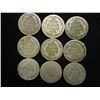 Image 2 : 9 ASSORTED 1890'S SEATED LIBERTY DIMES