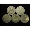 Image 2 : 5 ASSORTED WASHINGTON SILVER QUARTERS
