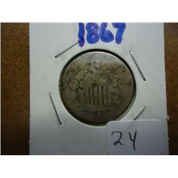 1867 SHIELD NICKEL