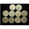 Image 2 : 10 ASSORTED 1940'S MERCURY DIMES