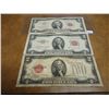 Image 1 : 1928-G,53-B & 63 $2 US NOTES RED SEALS