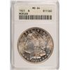 Image 1 : 1921 MORGAN SILVER DOLLAR, ANACS MS-64  WITH COLOR