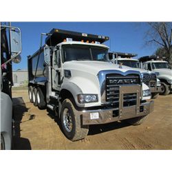 2014 MACK GU713 TRI AXLE DUMP, S/N 1M2AX07C1EM018499, 445HP MACK MP8 ENG, 10 SPD MACK T310M TRANS, 4