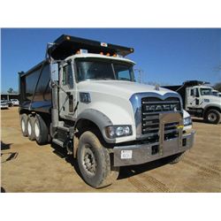2014 MACK GU713 TRI AXLE DUMP, S/N 1M2AX07C2EM018494, MACK MP8 445HP, 10 SPD, 44K REARS, 18K FRONT, 