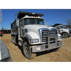 2014 MACK GU713 TRI AXLE DUMP, S/N 1M2AX07C0EM018493, MP8 445C MACK ENG, MACK 10 SPD TRANS, 44K REAR
