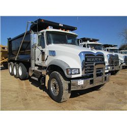 2014 MACK GU713 TRI AXLE DUMP, S/N 1MZAX07C7EM018491, 445 HP MACK MP8 DIESEL ENG, 10 SPD TRANS, 44K 