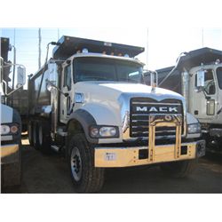 2013 MACK GU713 TRI AXLE DUMP, S/N 1M2AX09C6DM017327, 425HP MACK MP8-425M ENG, 10 SPD MACK TRANS, 44