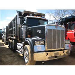 1997 KENWORTH W900 TRI AXLE DUMP TRUCK, S/N 1NKWKBOX7VJ740123, 475HP CAT DSL ENG, 10 SPD TRANS, 44K 