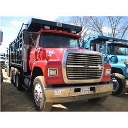 1997 FORD 9000 TRI-AXLE DUMP, S/N 1FDZU90U8VVA18058, CUMMINS ENG, 8LL FULLER, 46K REARS, 14K FRONT, 