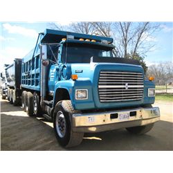 1997 FORD L9000 TRI-AXLE DUMP, S/N 1FDZU90D6VVA28829, CAT DIESEL ENG, 10 SPD TRANS, 44K REARS, 20K F