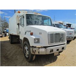 2003 FREIGHTLINER FL70 S/A GARBAGE TRUCK, S/N 1FVABUAK43HK75015, CAT DIESEL ENG, A/T, 23K REARS, 12K