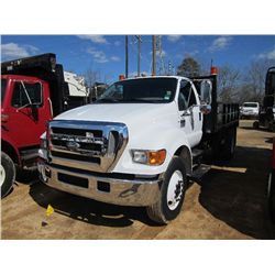 2007 FORD F750 S/A FLATBED DUMP, S/N 3BFRXF75P67V427540, C7 CAT DIESEL ENG, 6 SPD TRANS, 21,000K REA