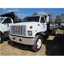 1999 GMC C7500 S/A FLATBED DUMP, S/N 1GDM7H1C0XJ505797, CAT 3126 DIESEL ENG, 7 SPD TRANS, 23K REARS,