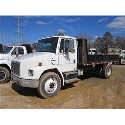 1999 FREIGHTLINER FL70 S/A FLATBED DUMP, S/N 1FY6HJAA5XH992538, CUMMINS DIESEL ENG, A/T, 16' FLATBED