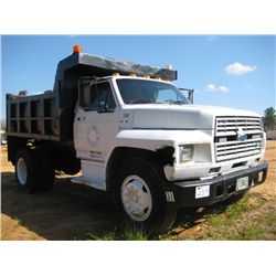 1986 FORD 700 S/A DUMP, S/N 1FDNK74N8GVA05485, FORD DIESEL ENG, 5 SPD TRANS, 10' DUMP BODY, 900R20 T
