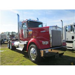 2012 KENWORTH W900 T/A TRUCK TRACTOR, S/N 1XKWD40X7CJ331373, CUMMINS ISX15 450 HP, 10 SPD TRANS, 44K