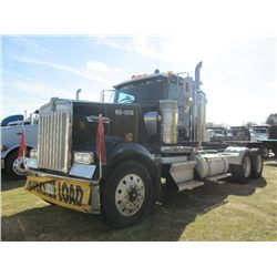 2000 KENWORTH W900 T/A TRUCK TRACTOR, S/N856884, CAT C15 475HP DIESEL ENG, 18 SPD TRANS, 46K REAR AX