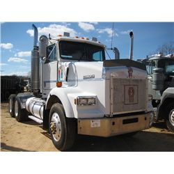 1992 KENWORTH T800 T/A TRUCK TRACTOR, S/N 1XKDDB9X4NJ575399, CAT 3406B ENG, 10 SPD TRANS, 44K REARS,