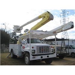 1991 GMC TOPKICK S/A BUCKET TRUCK, S/N 1GDL7H1JXMJ517820, CAT DIESEL ENG, 5 SPD TRANS, TOOL BODY, AL