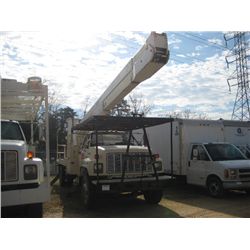 1992 GMC TOPKICK S/A FLATBED BUCKET TRUCK, S/N 1GDM7H1J4NJ515194, CAT DIESEL ENG, 5 SPEED TRANS, 14'
