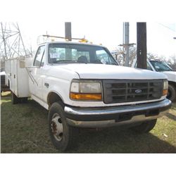 1997 FORD F SERIES S/A SERVICE TRUCK, S/N 1FDLF47F8VEB20423, FORD DIESEL ENG, 5 SPD TRANS, TOOL BODY