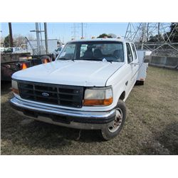 1996 FORD F350 S/A SERVICE TRUCK, S/N 1FTJW35F9TEB49483, POWER STROKE DIESEL ENG, 5 SPD TRANS, CREW 