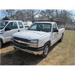 2003 CHEVROLET 1500 SILVERADO PICKUP, S/N 1GCEC14X83Z244229, 6 CYL GAS, A/T, ODOMETER READING 223,48