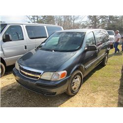 2004 CHEVROLET VENTURE VAN, S/N 1GNDX23E84D268736, GAS ENGINE, A/T, ODOMETER READING 76,475 MI
