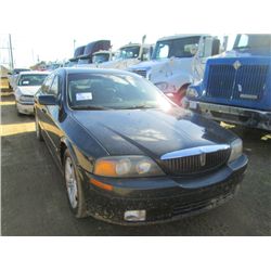 2000 LINCOLN LS 4 DOOR SEDAN, S/N 1LNHM87A5YY810494, GAS ENG, A/T, ODOMETER READING 159,708 MILES