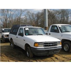 1993 FORD RANGER PICKUP, S/N 1FTCR10A6PTA86621, GAS ENGINE, A/T, BED COVER, ODOMETER READING 303,011