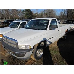 1999 DODGE RAM 1500 PICKUP, S/N 3B7HC16Y9XM588985, V8 GAS ENG, A/T, LONG BED, ODOMETER READING 132,4