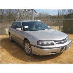 2005 CHEVROLET IMPALA 4 DOOR SEDAN, S/N 2G1WF52E359327075, GAS ENG, A/T